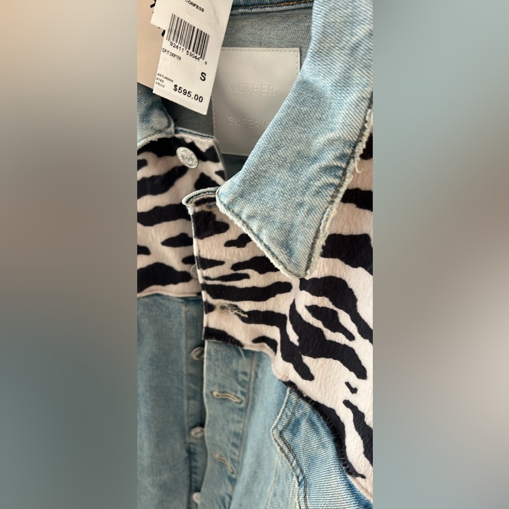 đ´ANIMAL CHIC Mother The Drop It Drifter Jacket Confess Boho Denim Jean Jacket S - Picture 10 of 10